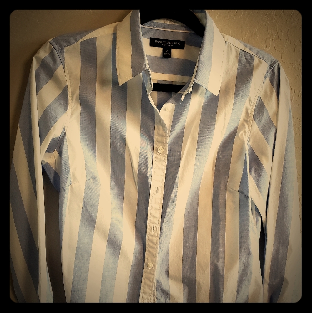 Banana republic striped button down